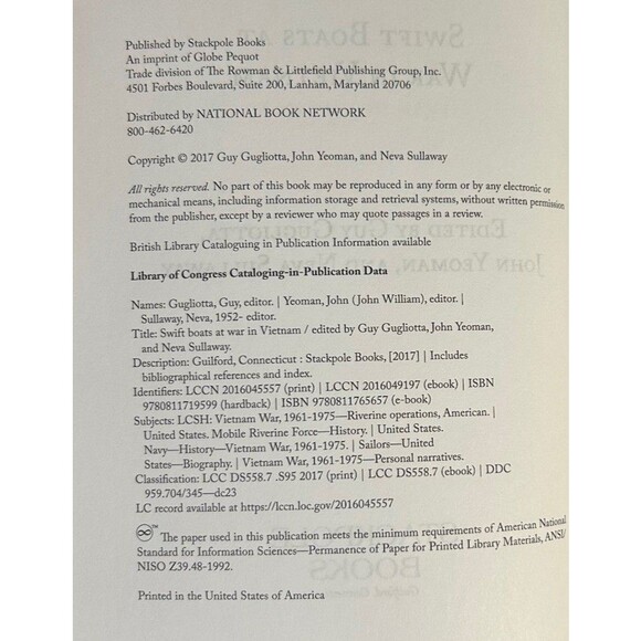 Sold/Swift Boats at War in Vietnam by Gugliotta - Picture 3 of 4